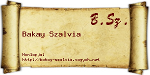 Bakay Szalvia névjegykártya